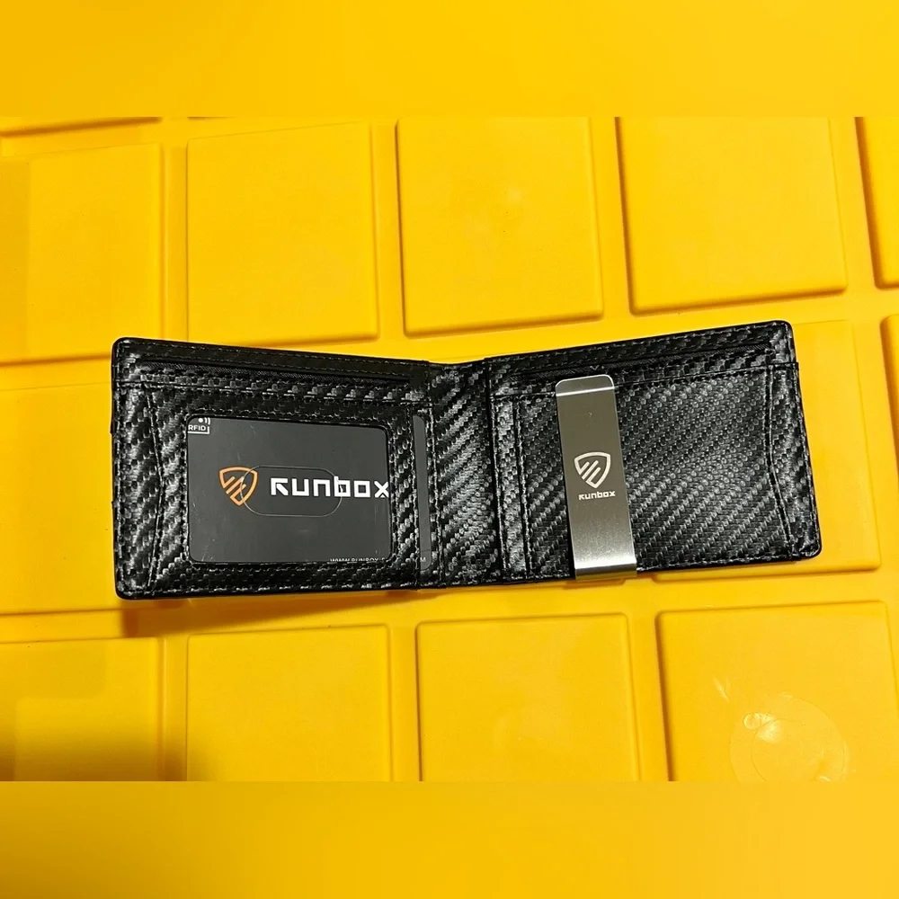 RUNBOX Mens Slim Wallet‎ with Money Clip RFID Blocking Bifold Credit Card Holder